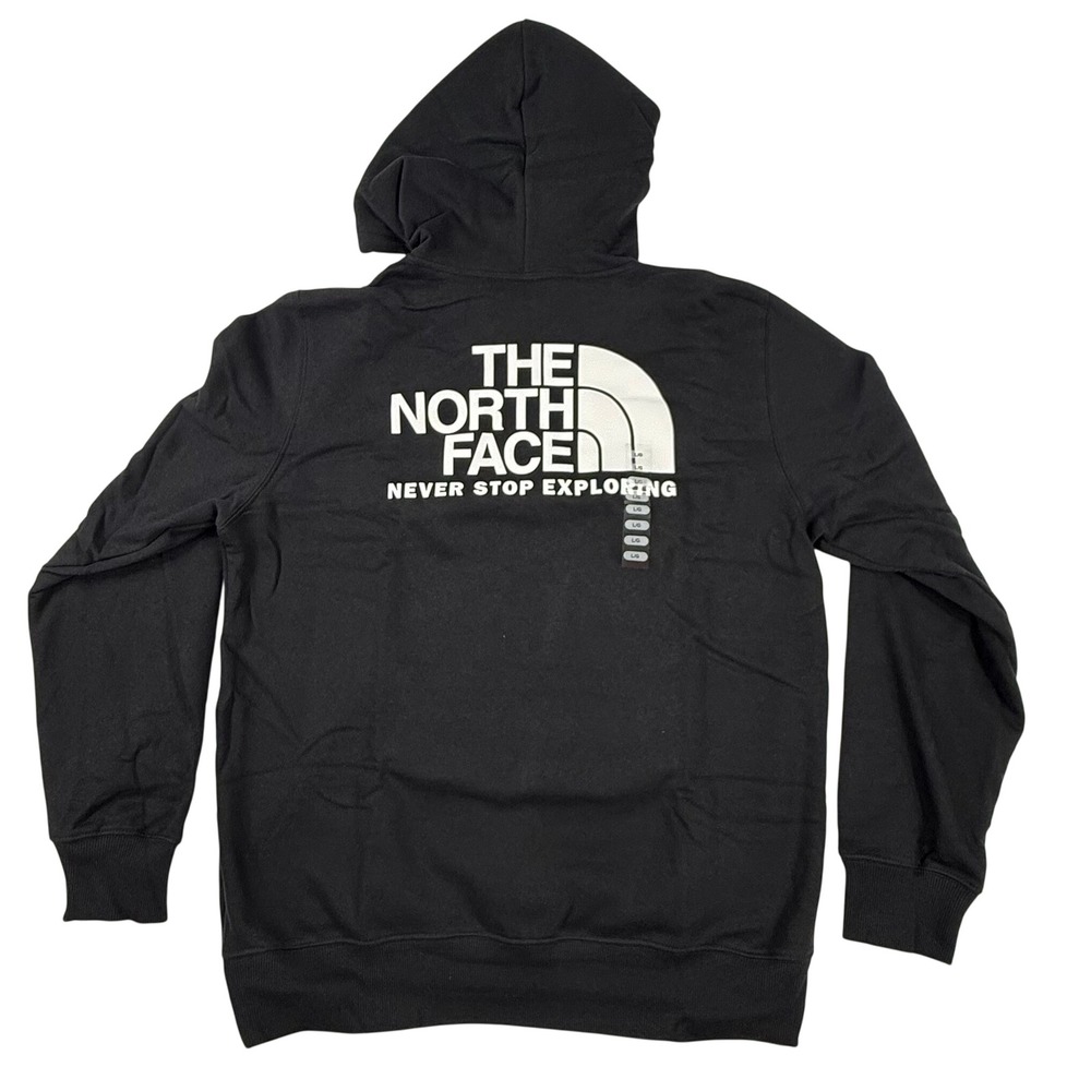 The North Face Mens Circular Design Hoodie Black Back Graphic A7R9H Large NEW
